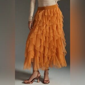 The Cheri Ruffled Tulle Skirt by Anthropologie